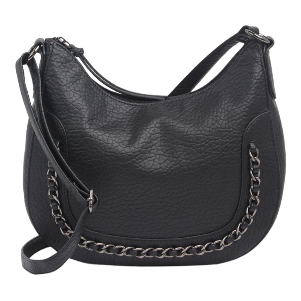 Jessica Simpson Women’s Charlie Black Leather Crossbody Bag EUC